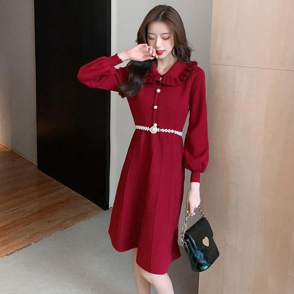 casual dresses autumn korean long sleeve ruffle knitted runway dress women's slim high waist elegant vintage vestidos, Black;gray
casual dresses autumn korean long sleeve ruffle knitted runway dress women's slim high waist elegant vintage vestidos, Black;gray