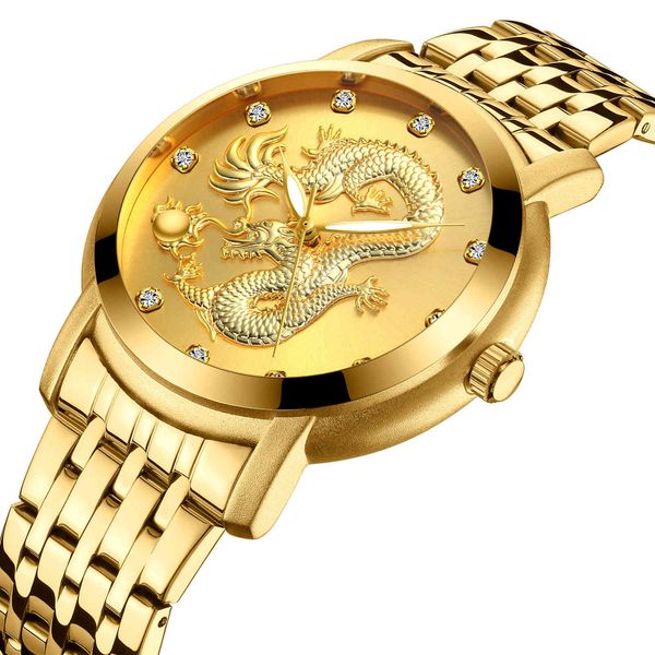 fashion watch biden high grade diamond steel belt dragon men's quartz watch, Slivery;brown
fashion watch biden high grade diamond steel belt dragon men's quartz watch, Slivery;brown