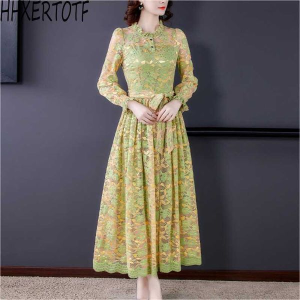 spring elegant temperament women o neck hook flower hollow long sleeve lace casual dress 210531, Black;gray
spring elegant temperament women o neck hook flower hollow long sleeve lace casual dress 210531, Black;gray