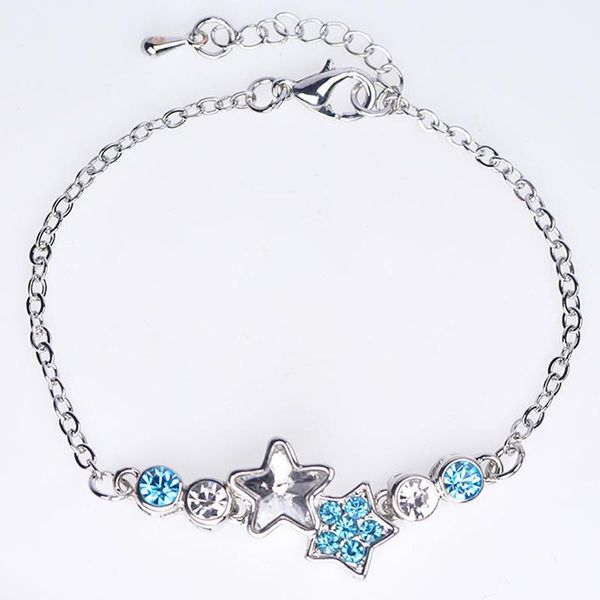 link, chain fashion four colors bracelets & bangles zircon crystal star peach blossom flower pulseira feminina, Black
link, chain fashion four colors bracelets & bangles zircon crystal star peach blossom flower pulseira feminina, Black
