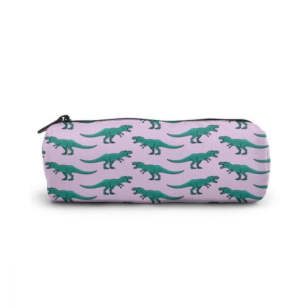 dinosaurs print multifunction school pencil case & bags large capacity cylinder cosmetic bag students makeup cases