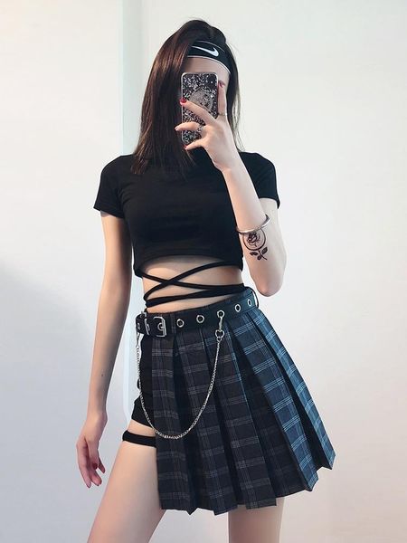 skirts high waist slim irregular stitching skirt split opening plaid pleated for hip hop girl e3216, Black
skirts high waist slim irregular stitching skirt split opening plaid pleated for hip hop girl e3216, Black