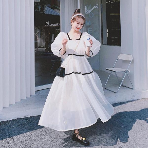casual dresses brand fashion summer long white dress women black stripe stitching loose lady female clothes, Black;gray
casual dresses brand fashion summer long white dress women black stripe stitching loose lady female clothes, Black;gray