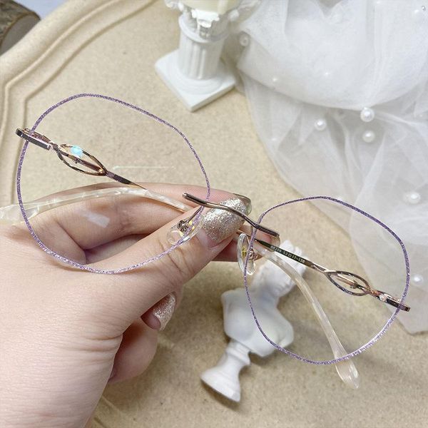 fashion sunglasses frames retro large frameless anti blue trimming myopia glasses customized color change light, Black
fashion sunglasses frames retro large frameless anti blue trimming myopia glasses customized color change light, Black