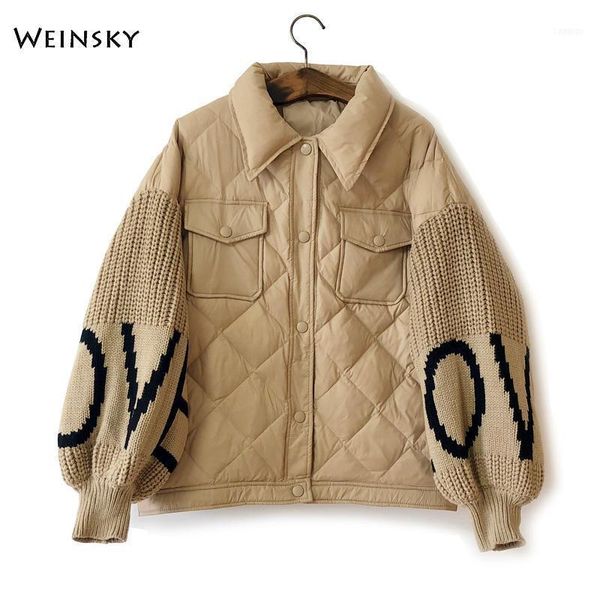 women's down & parkas spring autumn women jacket white duck jackets warm winter spliced sweater coat parka female outwear1, Black
women's down & parkas spring autumn women jacket white duck jackets warm winter spliced sweater coat parka female outwear1, Black