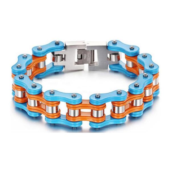 link, chain orange bike bracelet men heavy blue stainless steel biker bracelets & bangles bicycle motorcycle men's 20 colors, Black
link, chain orange bike bracelet men heavy blue stainless steel biker bracelets & bangles bicycle motorcycle men's 20 colors, Black