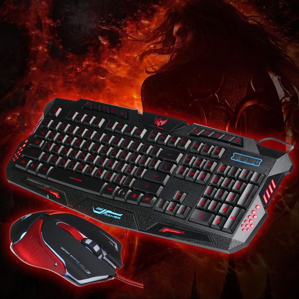 wired keyboard set three color luminous and seven game mouse keyboards combos 
wired keyboard set three color luminous and seven game mouse keyboards combos