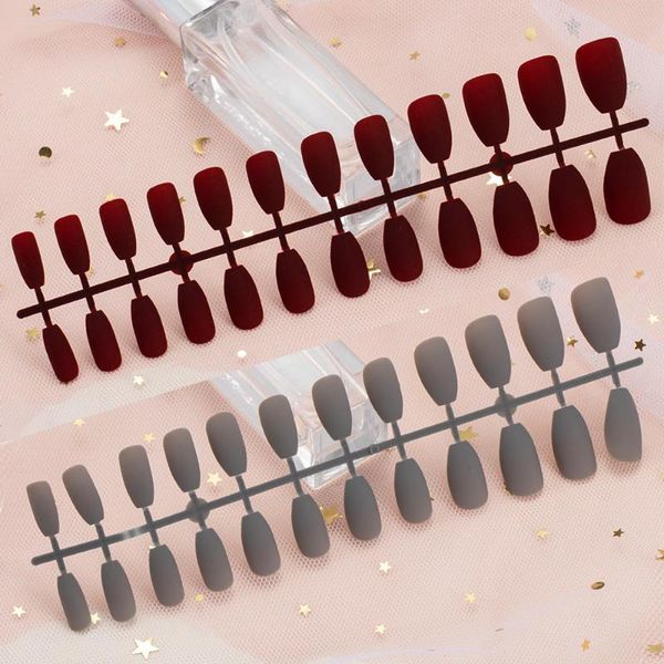 false nails 24/48 pcs matte pure color full cover short fake red blue green nail tips diy fingernail manicure salon, Red;gold
false nails 24/48 pcs matte pure color full cover short fake red blue green nail tips diy fingernail manicure salon, Red;gold