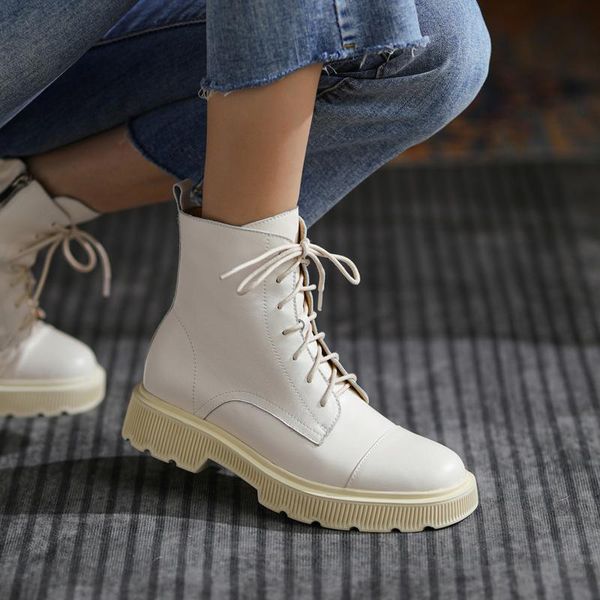 boots 2021 woman real leather ankle fashion shoes short winter platform round toe footwear flat with, Black
boots 2021 woman real leather ankle fashion shoes short winter platform round toe footwear flat with, Black