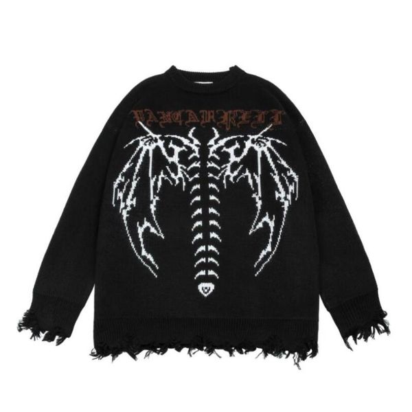 men's sweaters hip hop streetwear knitted sweater men gothic letter bat skeleton print pullover oversize man autumn harajuku cotton w3, White;black
men's sweaters hip hop streetwear knitted sweater men gothic letter bat skeleton print pullover oversize man autumn harajuku cotton w3, White;black