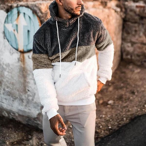 2021 men hooded sweatshirts men's stitching plush hoodie winter casual warm outerwear male fashion style clothes sport, Black
2021 men hooded sweatshirts men's stitching plush hoodie winter casual warm outerwear male fashion style clothes sport, Black