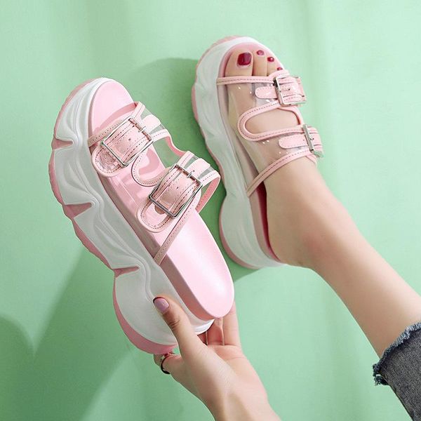 celebrities transparent buckle narrow band platform sandalias mujer patchwork roud toe sandals creepers cut-out elevated shoes, Black
celebrities transparent buckle narrow band platform sandalias mujer patchwork roud toe sandals creepers cut-out elevated shoes, Black