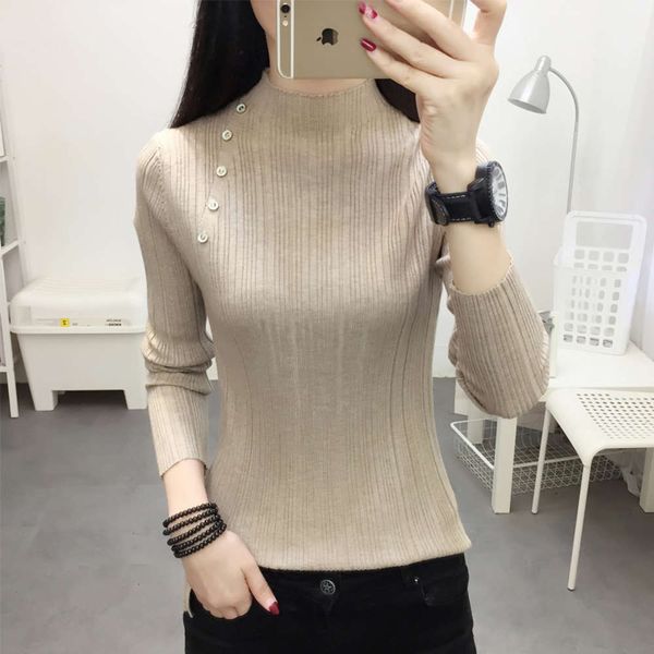 women's sweaters tees sweater semi turtleneck bottomed clothing autumn winter style with knitted fashion e4nd bjsa, White;black
women's sweaters tees sweater semi turtleneck bottomed clothing autumn winter style with knitted fashion e4nd bjsa, White;black