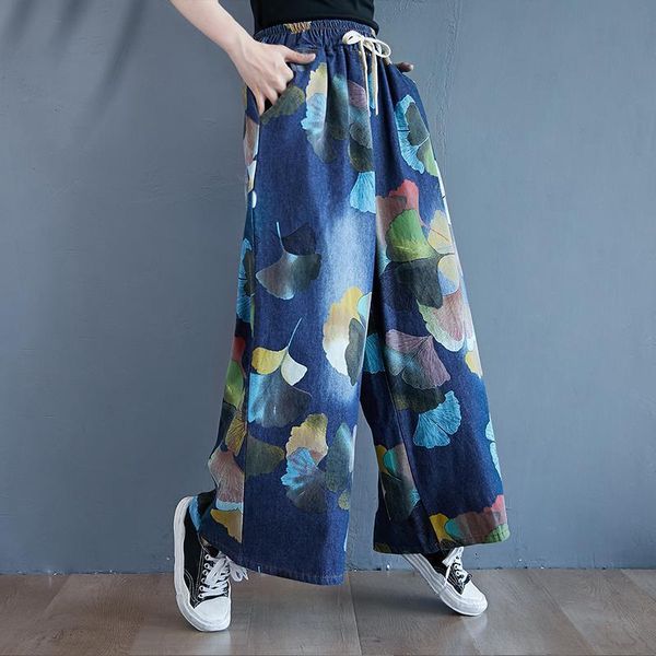 plus size pants vintage womens jean wide leg floral pattern denim long trousers pantalones, Blue
plus size pants vintage womens jean wide leg floral pattern denim long trousers pantalones, Blue