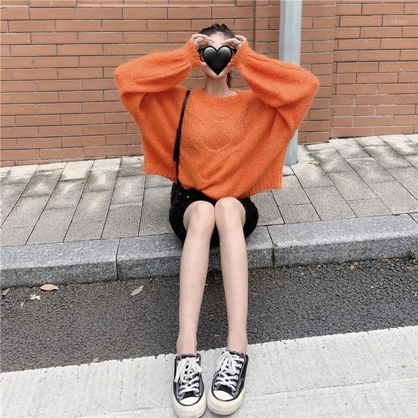 women's sweaters 2021 autumn and winter korean version of the twist sweater loose casual solid color lazy long-sleeved1, White;black
women's sweaters 2021 autumn and winter korean version of the twist sweater loose casual solid color lazy long-sleeved1, White;black