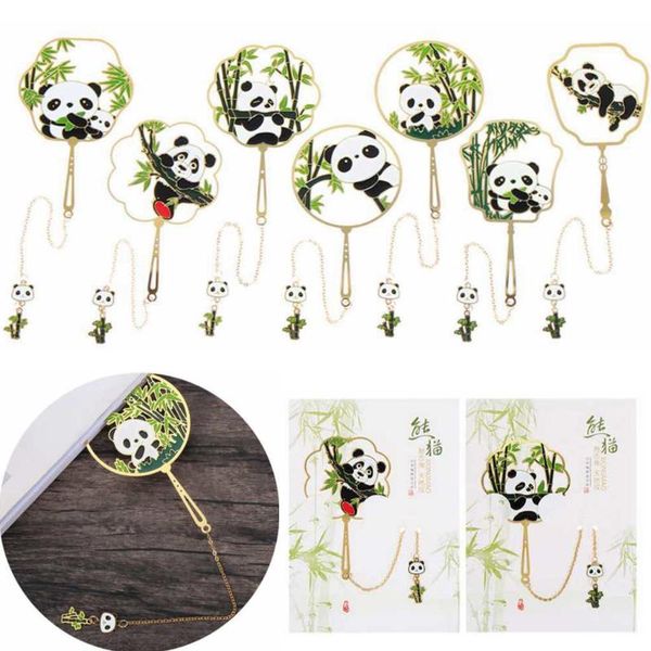 simple chinese style fan design panda pattern bookmark hollow out metal with pendant book clip creative stationery
simple chinese style fan design panda pattern bookmark hollow out metal with pendant book clip creative stationery