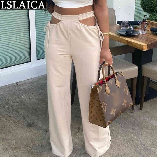 trouser suits high waist drawstring slim elegant pants summer spring plus size casual fashion hollow out wide leg women 210520, Black;white
trouser suits high waist drawstring slim elegant pants summer spring plus size casual fashion hollow out wide leg women 210520, Black;white