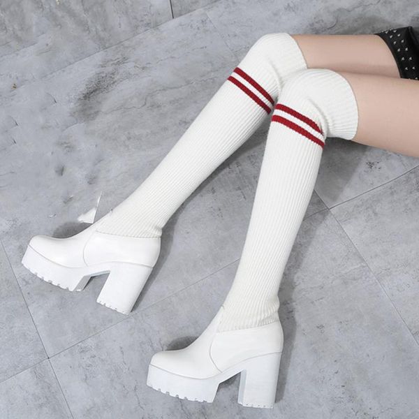 boots elastic stretch white socks shoes thigh high woman platform knitted punk heels black over the knee boot 2021 autumn winter
boots elastic stretch white socks shoes thigh high woman platform knitted punk heels black over the knee boot 2021 autumn winter