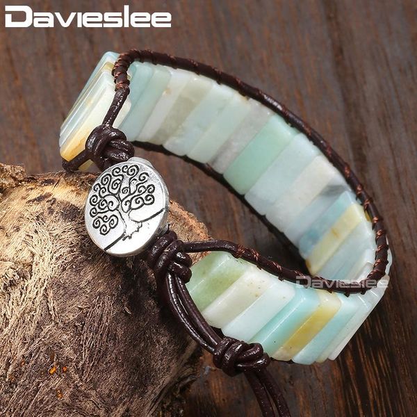 link, chain davieslee womens natural stone boho bracelet wristband khaki brown vintage leather for woman jewelry gifts 17mm ldsbm03, Black
link, chain davieslee womens natural stone boho bracelet wristband khaki brown vintage leather for woman jewelry gifts 17mm ldsbm03, Black