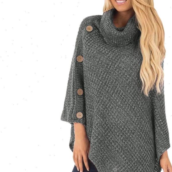 womens sweater knitted turtleneck poncho button flare long sleeve irregular hem pullover sweaters jumper winter clothes trui, White;black
womens sweater knitted turtleneck poncho button flare long sleeve irregular hem pullover sweaters jumper winter clothes trui, White;black
