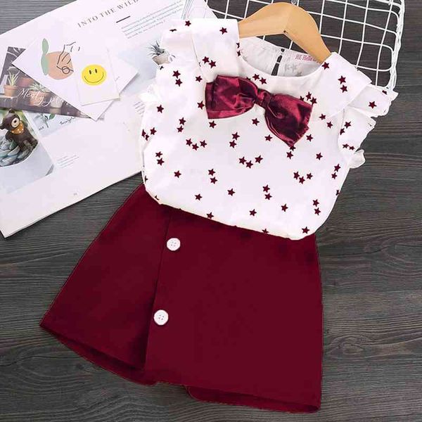 2 pcs girl clothes short sleeve set print crew neck with bow solid color pantskirt kids casual outfits, White
2 pcs girl clothes short sleeve set print crew neck with bow solid color pantskirt kids casual outfits, White