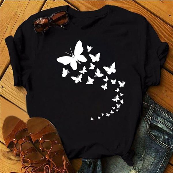 women's t-shirt maycaur women butterfly black t shirt girl harajuku korean style graphic kawaii female drop ship, White
women's t-shirt maycaur women butterfly black t shirt girl harajuku korean style graphic kawaii female drop ship, White