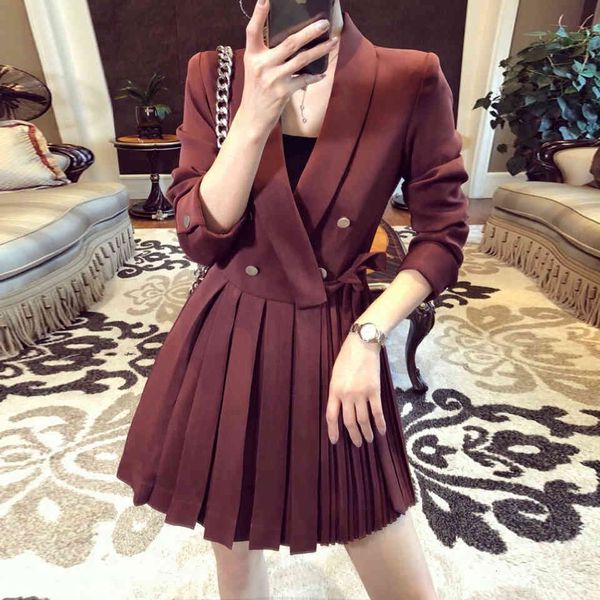 korean style elegant blazer double fashion breasted long sleeve plied mini femme dress wce1, Black;gray
korean style elegant blazer double fashion breasted long sleeve plied mini femme dress wce1, Black;gray
