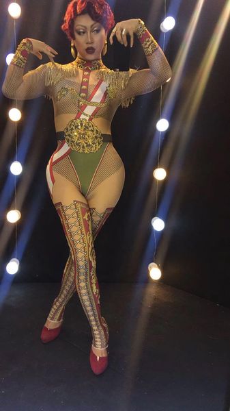 women's jumpsuits & rompers 2021 women printing tassel jumpsuit costume singer stage wear dance party stretch nude team dj outfit, Black;white
women's jumpsuits & rompers 2021 women printing tassel jumpsuit costume singer stage wear dance party stretch nude team dj outfit, Black;white