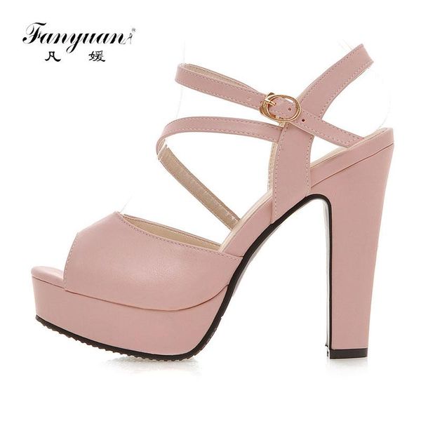 fanyuan women sandals ankle strap platform dress shoes pu candy colors super high heel working, Black
fanyuan women sandals ankle strap platform dress shoes pu candy colors super high heel working, Black