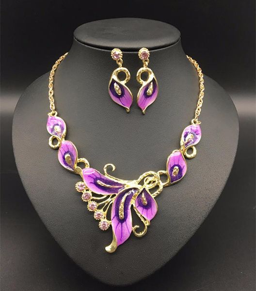 earrings & necklace fashion african jewelry sets party set colorful crystal charming bridal wedding, Silver 
earrings & necklace fashion african jewelry sets party set colorful crystal charming bridal wedding, Silver