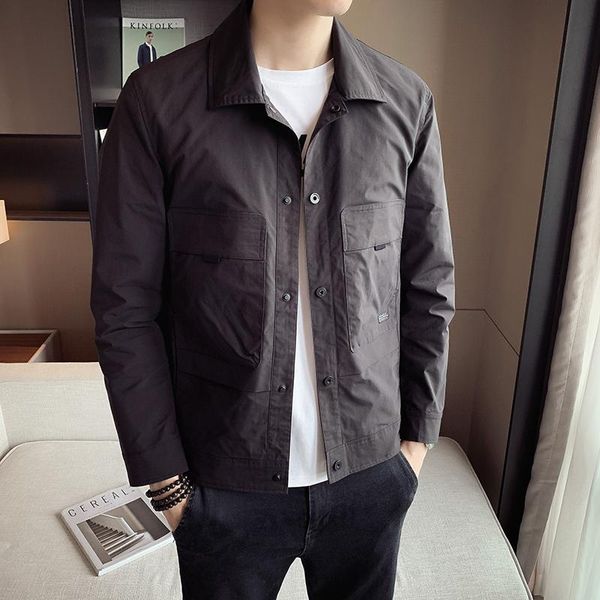 men's jackets men 2021 spring fashion casual pockets overcoats short buttons baseball male solid color slim outerwear o55, Black;brown
men's jackets men 2021 spring fashion casual pockets overcoats short buttons baseball male solid color slim outerwear o55, Black;brown