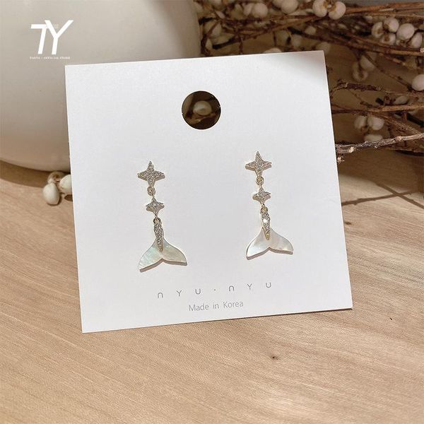 sweet and romantic shell mermaid tail dangle earrings for woman korean fashion jewelry party girl's lady accessories & chandelier, Silver
sweet and romantic shell mermaid tail dangle earrings for woman korean fashion jewelry party girl's lady accessories & chandelier, Silver