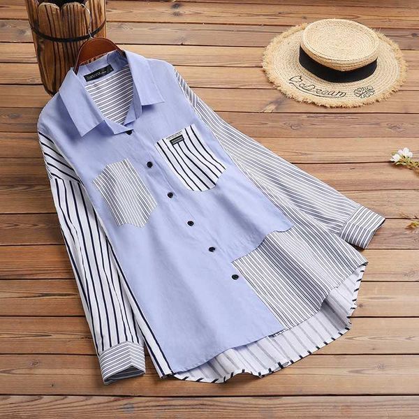 women's blouses & shirts elegant 2022 spring striped printed blouse women casual long sleeve shirt patchwork chemise irregular button, White
women's blouses & shirts elegant 2022 spring striped printed blouse women casual long sleeve shirt patchwork chemise irregular button, White