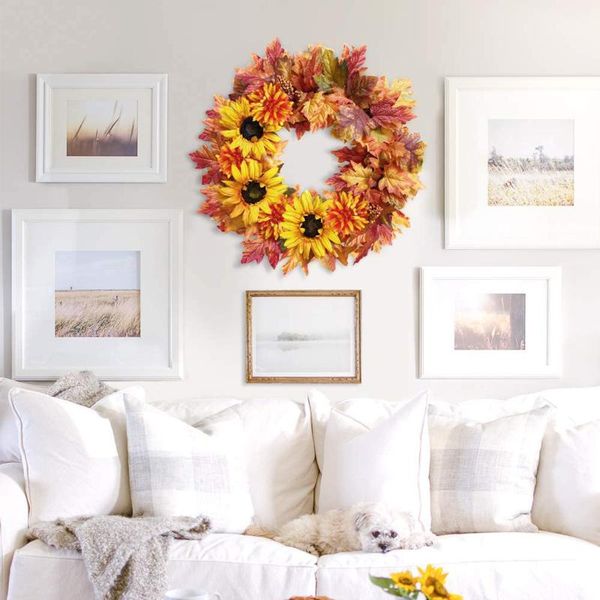 fall wreath sunflower handmade classic flower lining decoration suitable decorative flowers & wreaths 
fall wreath sunflower handmade classic flower lining decoration suitable decorative flowers & wreaths