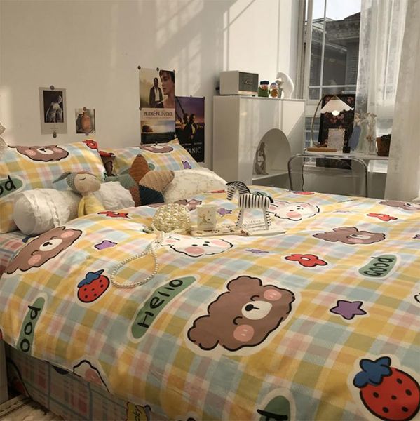 bedding sets lovely cartoon bear plaid set kid child teen,cotton twin full home textile bed sheet pillowcase quilt cover
bedding sets lovely cartoon bear plaid set kid child teen,cotton twin full home textile bed sheet pillowcase quilt cover
