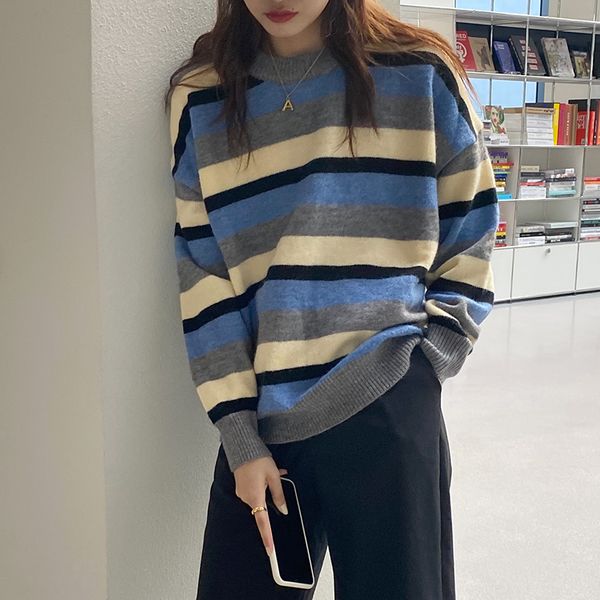 2021 autumn winter women pullovers and sweaters jumper preppy style stripe green/red/grey warm female knitted sweater (f1430), White;black
2021 autumn winter women pullovers and sweaters jumper preppy style stripe green/red/grey warm female knitted sweater (f1430), White;black