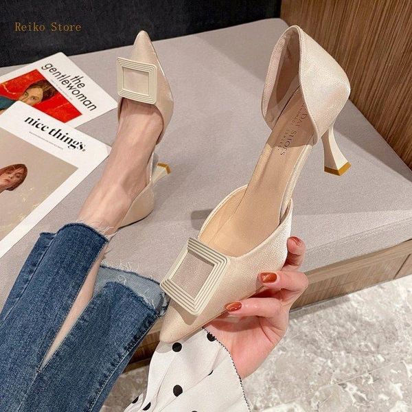 dress shoes 2021 summer women's slip-on pointed toe horseshoe heel low mouth high satin heels, Black
dress shoes 2021 summer women's slip-on pointed toe horseshoe heel low mouth high satin heels, Black