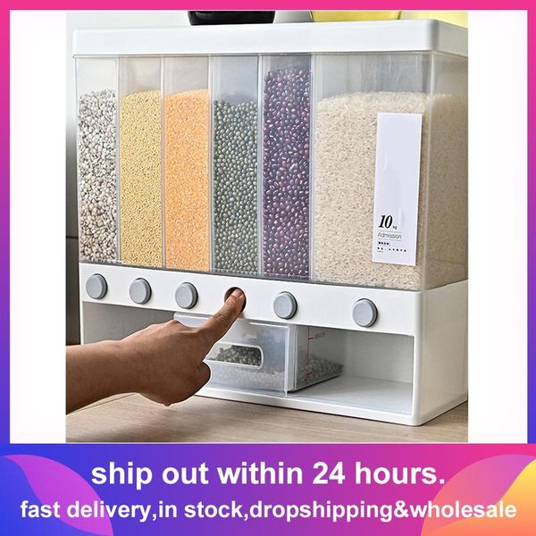 storage bottles & jars 10l wall mounted separate rice bucket cereal dispenser moisture proof plastic automatic racks sealed metering bo
storage bottles & jars 10l wall mounted separate rice bucket cereal dispenser moisture proof plastic automatic racks sealed metering bo