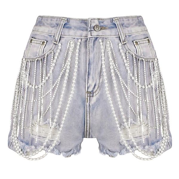 women's shorts tvvovvin blue high waist edging heavy pearl rhinestone tassel woman denim casual simple fashion 2021 summer f941, White;black
women's shorts tvvovvin blue high waist edging heavy pearl rhinestone tassel woman denim casual simple fashion 2021 summer f941, White;black
