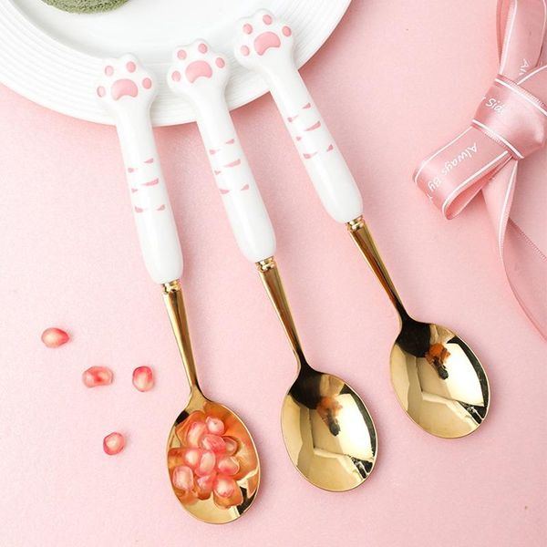 spoons cute 304 stainless steel cartoon cat spoon claw tea-spoon ice cream scoopceramic handle dessert kid tableware
spoons cute 304 stainless steel cartoon cat spoon claw tea-spoon ice cream scoopceramic handle dessert kid tableware
