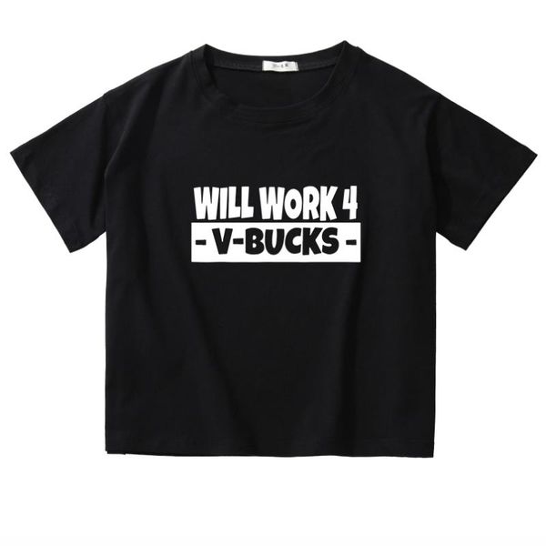 women's t-shirt funny will work for v-bucks summer cotton t shirt casual women o-neck crop loose short sleeve tees fashion printed clot, White
women's t-shirt funny will work for v-bucks summer cotton t shirt casual women o-neck crop loose short sleeve tees fashion printed clot, White