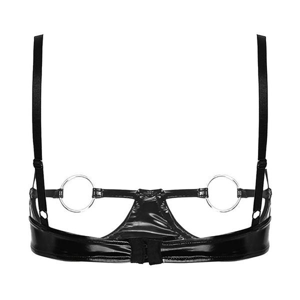 bras women open cups o ring wireless patent leather bra bikini lingerie ladies adjustable straps hollow out brassiere underwear, Red;black
bras women open cups o ring wireless patent leather bra bikini lingerie ladies adjustable straps hollow out brassiere underwear, Red;black