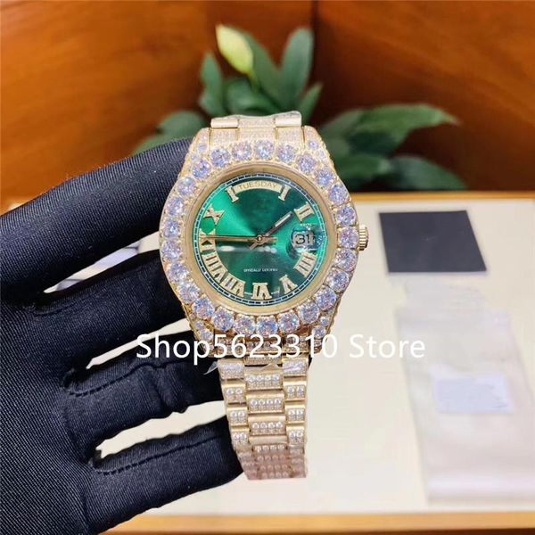 wristwatches classic luxury men week daydate automatic mechanical watch yellow gold full diamond bezel sapphire red green rome dial, Slivery;brown
wristwatches classic luxury men week daydate automatic mechanical watch yellow gold full diamond bezel sapphire red green rome dial, Slivery;brown