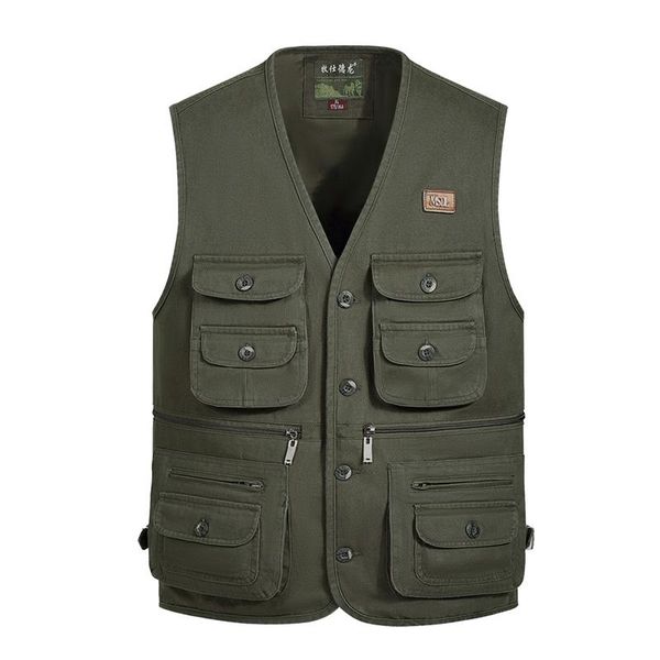 men's vests 100% cotton fishing vest with many 12 pockets men multi pocket pography waistcoat classic solid male work sleeveless jacket, Black;white
men's vests 100% cotton fishing vest with many 12 pockets men multi pocket pography waistcoat classic solid male work sleeveless jacket, Black;white