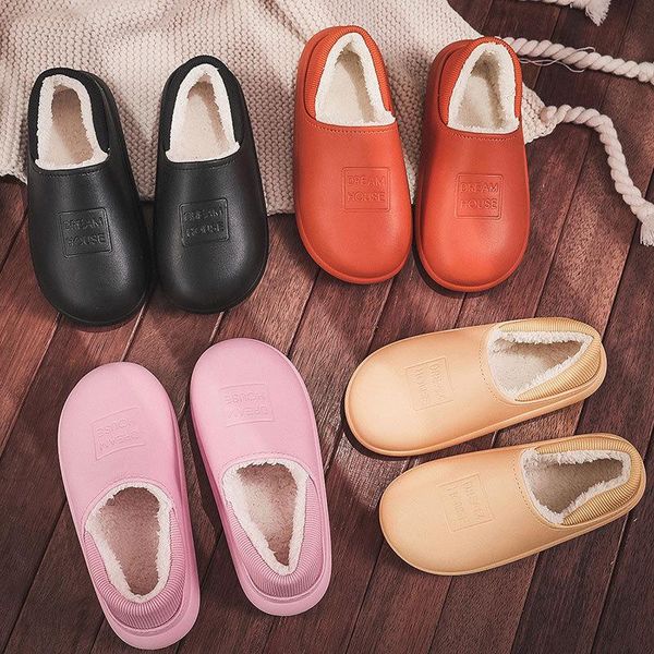 women men winter warm slippers pu leather short plush soft indoor couples shoes anti slip cozy velvet waterproof pantuflas mujer, Black
women men winter warm slippers pu leather short plush soft indoor couples shoes anti slip cozy velvet waterproof pantuflas mujer, Black