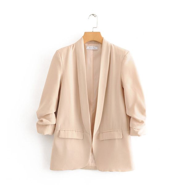 style fashion versatile lapel solid color cuffs pleated suit jacket women, Black;brown
style fashion versatile lapel solid color cuffs pleated suit jacket women, Black;brown