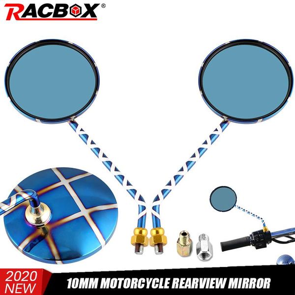 motorcycle mirrors rear view side round scooter 10mm rearview universal burnt titanium blue high quality
motorcycle mirrors rear view side round scooter 10mm rearview universal burnt titanium blue high quality