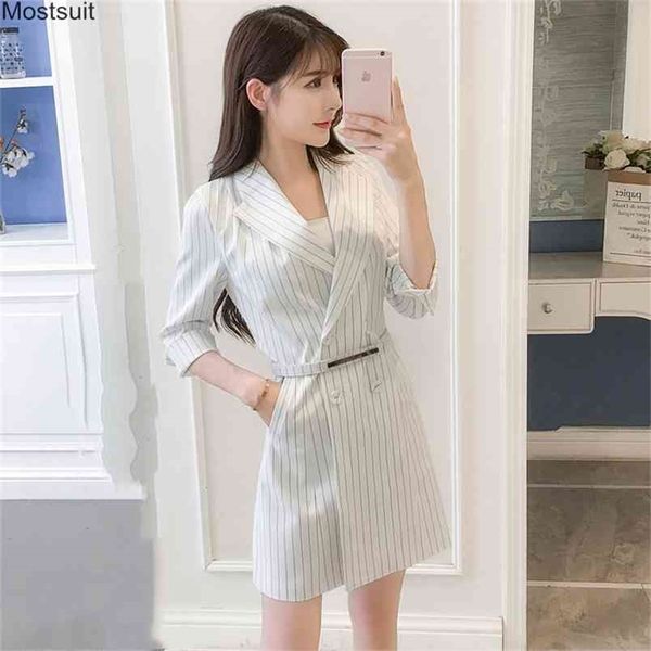 summer striped suit dress women plus size office lady tunic bodycon elegant mini blazer dresses party spring vestido mujer 210513, Black;gray
summer striped suit dress women plus size office lady tunic bodycon elegant mini blazer dresses party spring vestido mujer 210513, Black;gray