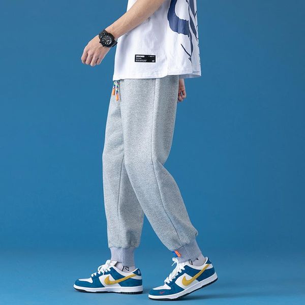 grey loose sports pants men's trend casual long large size nine point toe band spring and summer autumn fat, Black 
grey loose sports pants men's trend casual long large size nine point toe band spring and summer autumn fat, Black