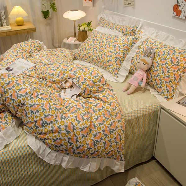 bedding sets ruffled quilt cover four-piece set 100% cotton pure 1.5m1.8m love princess style bed sheet three-piece
bedding sets ruffled quilt cover four-piece set 100% cotton pure 1.5m1.8m love princess style bed sheet three-piece